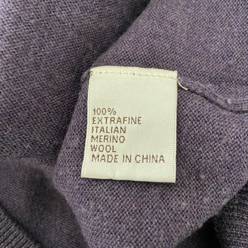 Peter Millar Sweater men's Large Purple V-Neck 100% Merino Wool Pullover Knit - Picture 5 of 12